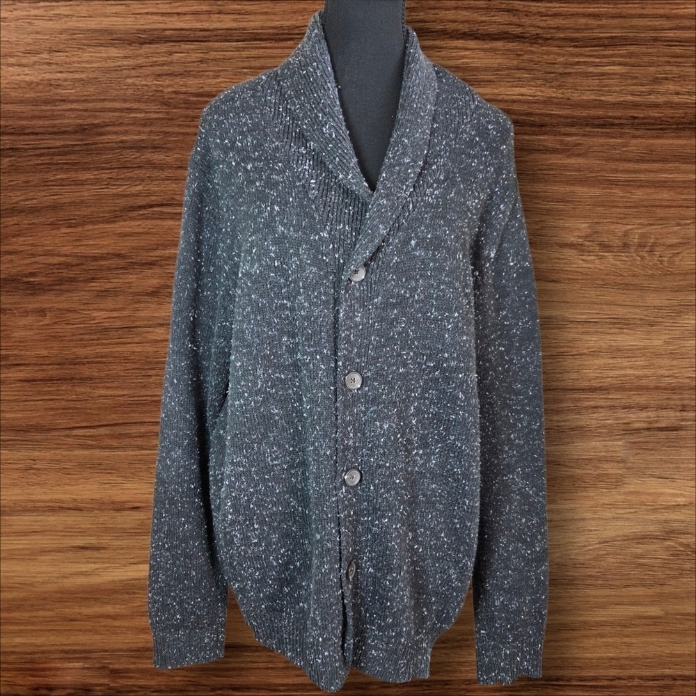 George Men's Speckled Gray Cardigan Size L - Picture 1 of 5